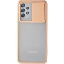 Elitse Samsung Galaxy A52 Kılıf Palm Buzlu Kamera Sürgülü Silikon - Pembe