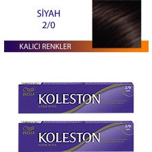 Elitse 2 Adet Single Tüp Boya Saç Boyası Siyah 2/0