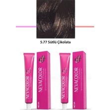 Elitse 2 Li Set Premium 5.77 Sütlü Çikolata - Kalıcı Krem Saç Boyası 2 x 50 G Tüp