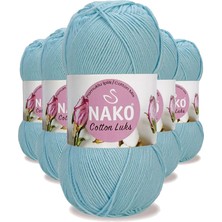 Elitse 5 Adet Cotton Lüks Yelek Tunik Kazak Bluz Hırka Ipi Yünü Buz Mavi 97564