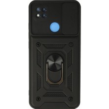 Elitse Xiaomi Redmi 9c Kılıf Pars Lens Yüzüklü Silikon - Siyah