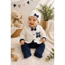 Waffle Baby 0-3 Ay  Bebek Tulum Takımı 3 Parça Yenidoğan  Erkek Bebek Hastane Çıkışı Seti