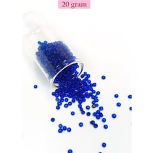 Elitse Dökme Cam Kum Boncuk (8/0) 3 mm - 20 Gram - Koyu Mavi - BNC178
