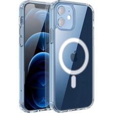 Elitse Iphone 12 Kılıf Kamera Lens Korumalı Magsafe Destekli Şeffaf Darbe Emici Sert Kapak