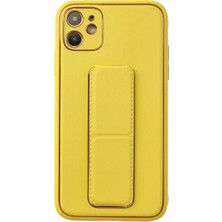 Elitse Apple Iphone 12 Kılıf Coco Deri Standlı Kapak - Sarı