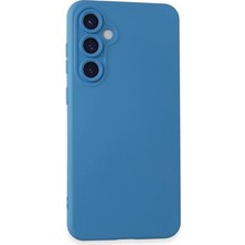 Elitse Samsung Galaxy S24 Kılıf Nano Içi Kadife Silikon - Mavi