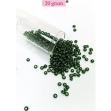 Elitse Dökme Cam Kum Boncuk Büyük Boy (6/0) 4 mm - 20 Gram - Şeffaf Koyu Yeşil - BNC100