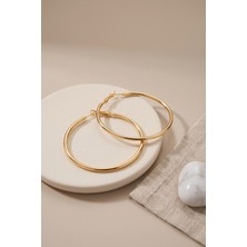Skygo 316L Çelik Gold Renk 46 mm Halka Küpe TJ-BKP12008