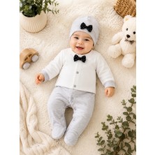 Waffle Baby 3-6 Ay Bebek Tulum Takımı 3 Parça Yenidoğan  Erkek Bebek Hastane Çıkışı Seti