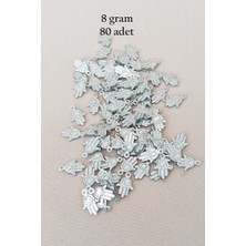 Elitse Oya Abiye Bileklik Kolye Pleksi Metalik Plastik Pul Gümüş Renk 8 Gram 80 Adet - BNC526