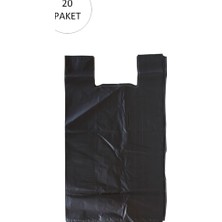 Elitse Siyah Hışır Atlet Poşet Mini Boy 22X31 cm 20 Paket Takriben 10.000 Adet