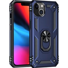 Elitse Apple Iphone 14 Plus Kılıf Sofya Yüzüklü Silikon Kapak - Lacivert