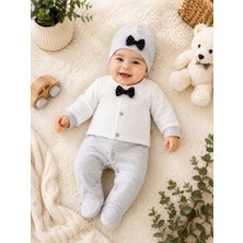 Waffle Baby 6-9 Ay Bebek Tulum Takımı 3 Parça Yenidoğan Şapkalı Eldivenli Hastane Çıkışı Seti