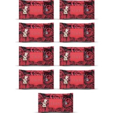 Elitse 9 Paket Red Rose Islak Havlu Mendil 90 Adet Kapaklı Gül Kokulu