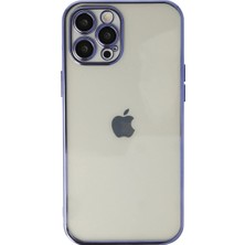 Elitse Apple Iphone 12 Pro Kılıf Razer Lensli Silikon - Mor