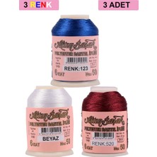 Elitse 3 Adet Altınbaşak Oya ve Dantel Ipi 20 gr - Royaleks - No: Beyaz - 520 - 123