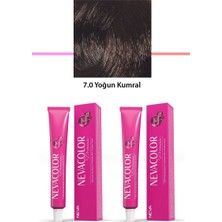 Elitse 2 Li Set Premium 7.0 Yoğun Kumral - Kalıcı Krem Saç Boyası 2 x 50 G Tüp