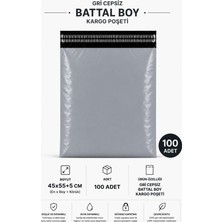 Elitse Gri Cepsiz Battal Boy Kargo Poşeti 45X55+5 cm 100 Adet