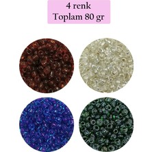 Elitse Dökme Cam Kum Boncuk (8/0) 3 mm - 4 Renk - Toplam 80 Gram - BNC420