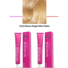 Elitse 2 Li Set Premium 10.03 Ekstra Doğal Altın Platin - Kalıcı Krem Saç Boyası 2 x 50 G Tüp