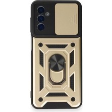 Elitse Samsung Galaxy M14 5g Kılıf Pars Lens Yüzüklü Silikon - Gold