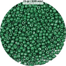 Elitse Koyu Yeşil Renk 4 mm Yaklaşık 220 Adet/20 Gram Cam Boncuk Oya Yazma Bileklik ve Kolye