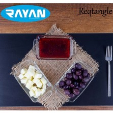 Elitse Reqtangle Tekli Dikdörtgen Cam Kahvaltılık ROYALEKS-81484