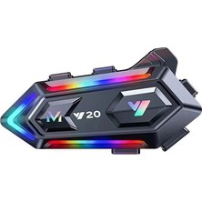 Elitse Y20 Motor Kurye Kask Kulaklık Rgb Modlu Bluetooth Motosiklet Kulaklık 5.3 Bluetooth Interkom
