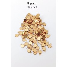 Elitse Oya Abiye Bileklik Kolye Pleksi Metalik Plastik Pul Altın Renk 8 Gram 110 Adet - BNC474