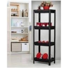 Elitse Shelf Unit Raf Ünitesi Siyah Renk 4 Katlı ROYALEKS-81414