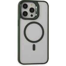 Elitse Joko Apple Iphone 15 Pro Max Kılıf Roblox Lens Magsafe Standlı Kapak - Koyu Yeşil
