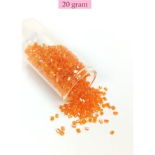 Elitse Kesme Cam Boncuk 2mm - 20 Gram - Şeffaf Turuncu -BNC314