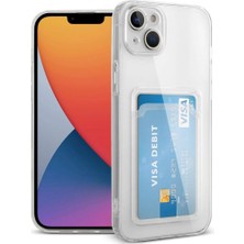 Elitse Apple Iphone 14 Kılıf Kart Şeffaf Silikon - Şeffaf
