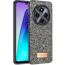 Elitse Onegif Xiaomi Redmi 14C Bright Simli Kapak - Gümüş