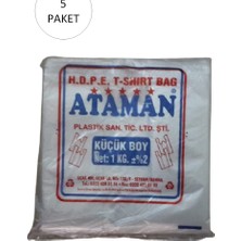 Elitse Kalın Şeffaf Atlet Poşet Küçük Boy 25X33 cm 1 kg (5 Paket-Takriben 850 Adet)