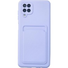 Elitse Samsung Galaxy A12 Kılıf Kelvin Kartvizitli Silikon - Lila