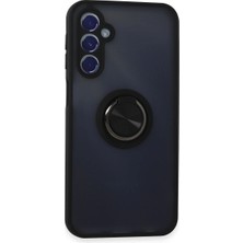 Elitse Samsung Galaxy M34 5g Kılıf Montreal Yüzüklü Silikon Kapak - Siyah
