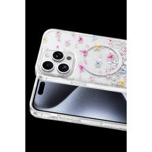 Elitse Onegif Apple Iphone 15 Pro Max Misk Simli Magsafe Kapak - Desen 4