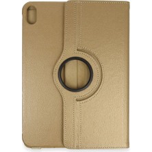 Elitse Apple Ipad 2022 10.9 (10.nesil) Kılıf 360 Tablet Deri Kılıf - Gold