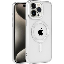 Elitse Apple Iphone 15 Pro Kılıf Kronos Magsafe Kapak - Gümüş