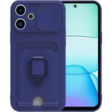 Elitse Xiaomi Redmi 13 4g Kılıf Zuma Kartvizitli Yüzüklü Silikon - Lacivert