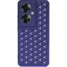 Elitse Oppo Reno 11F Kılıf Petek Silikon Kapak - Lacivert