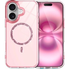 Elitse Apple Iphone 16 Plus Live Diamond Magsafe Kapak - Pembe