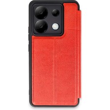 Elitse Xiaomi Redmi Note 13 Pro 5g Kılıf Flip Cover - Kırmızı