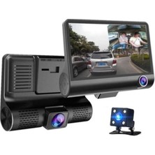 Elitse Araç Içi Kamera Gece Görüşlü 3 Kameralı 4 Inç 1080P Yol Kayıt Kamerası Geri Vites
