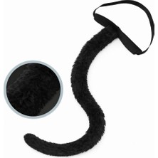 Elitse Siyah Peluş Kuyruk Şekil Verilebilir 70 cm