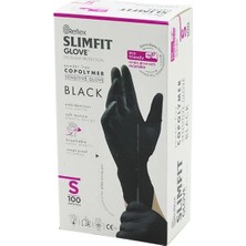 Tios Shop Krm Reflex Slimfit Glove KOD-033 S Siyah Pudrasız Muayene Eldiven 100LÜ (5047) Krm