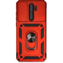 Elitse Xiaomi Redmi Note 8 Pro Kılıf Pars Lens Yüzüklü Silikon - Kırmızı