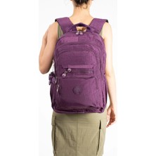 571 Collections Çanta Ultra Hafif Çok Cepli Su Geçirmez Sırt Çantası Unisex Mor (Model: 571-2F)