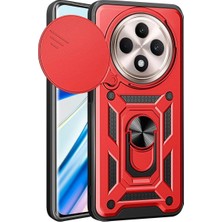 Elitse Xiaomi Redmi 14C Kılıf Pars Lens Yüzüklü Silikon - Kırmızı